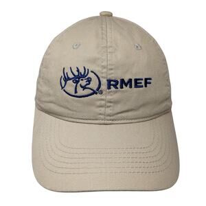 RMEF Slideback Baseball Cap Brown One Size Adjustable Embroidered Vented Holes